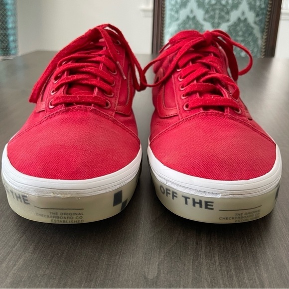 Vans Men Old Skool otw Foxing Translucent Racing Red sneakers shoes size 12 - Picture 3 of 10